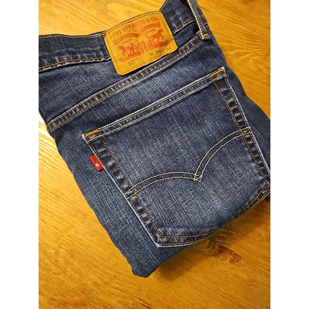 Levi's 527 Slim Bootcut Jeans Men's 36x34 Blue Denim Rare R On Tab